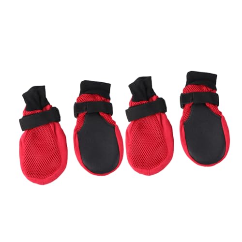 VANZACK 1Satz Atmungsaktive Hundeschuhe für Winter rutschfeste Boots mit Schutzsohle Rot für Welpen Auszuziehen VANZACK 1Satz Atmungsaktive Hundeschuhe für Winter rutschfeste Boots mit Schutzsohle Rot für Welpen Auszuziehen von VANZACK