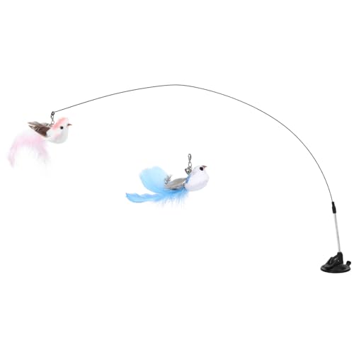 VANZACK Katzenspielzeug Mit Zauberstab Für Hauskatzen Katzenangel Teaser Vogel Spielzeug Für Indoor Kätzchen von VANZACK