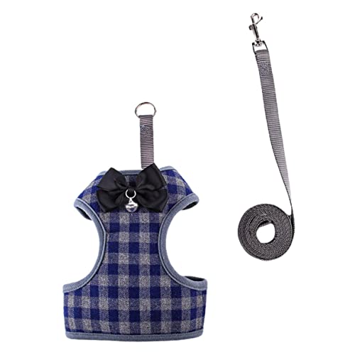 VANZACK 1satz Mode Hundegeschirr Set Mit Leine Für Kleine Hunde Atmungsaktiv Und Robust Blauer Nylonstoff Für Und Tägliche Nutzung von VANZACK