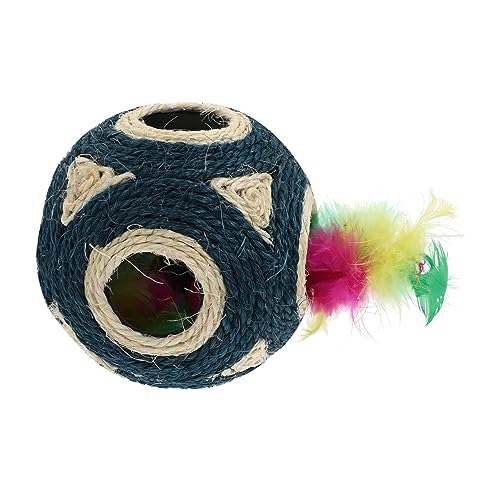 VANZACK 1stück Katzen Spielzeug Sisal Ball Mit Löchern Kauspielzeug Für Katzen Kratzball Bewegung Und Spaß Für Interaktives Spiel Und Kratzverhalten von VANZACK