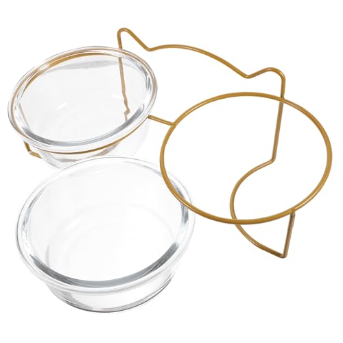 VANZACK Praktische Futternäpfe Aus Glas für Haustiere Geneigte Futterspender Erhöhtes Hochnapf-Set für Den Komfort Ihres Haustiers von VANZACK