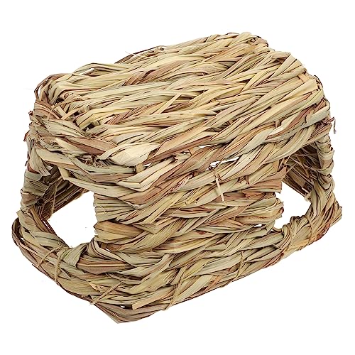 VANZACK 1Stück Hamster Strohhaus Naturstroh Hideout für Hamster Stressreduzierendes Habitat Dekorative Haustierunterkunft für Käfige und Spielmöglichkeiten von VANZACK