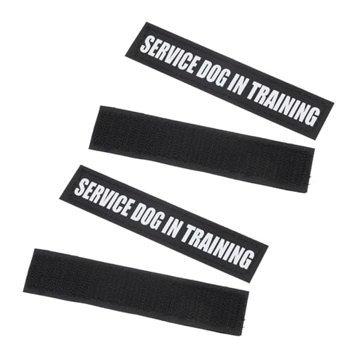 VANZACK 2 Paare Reflektierender Versand Stichworte Klein Reflektierende Hundeweste Hundezubehör Für Große Hunde Etiketten Welpe Hundepflaster Geschirr Service Hund Körperpflege Pu Black von VANZACK