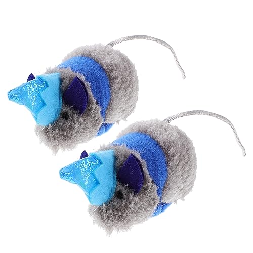 VANZACK 2 Stück Ausgestopfte Katze Interaktive Tiermaus Katze Für Hauskatzen Katzenfeder Katzenkauspielzeug Katzenbecken Für Katzen Katzenminze Katze Süße Kätzchen von VANZACK