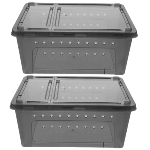 VANZACK 2 Stück Box Spinne Terrarium Reptil Thermostat Aquarium Züchter Schildkröte Tank Gehäuse Spender Kit Graben Versorgung Futterspender Luftbefeuchter Automatische Schlange von VANZACK