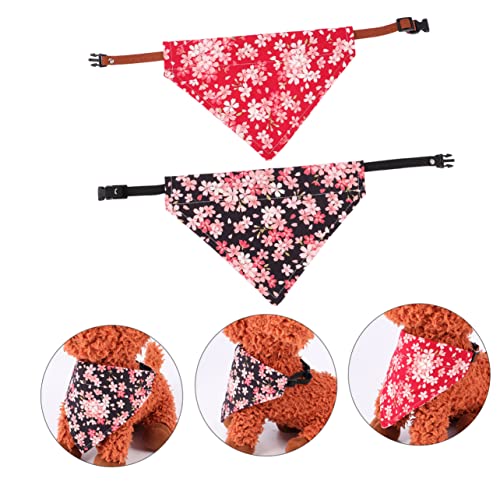 VANZACK 2 Stück Dreieckstuch Für Haustiere Name Kragen Und Quaste Bandanas Nacken Gestrickt Schal Dreieckig Katzenhalsbänder Ersatz Rosa Farbig von VANZACK