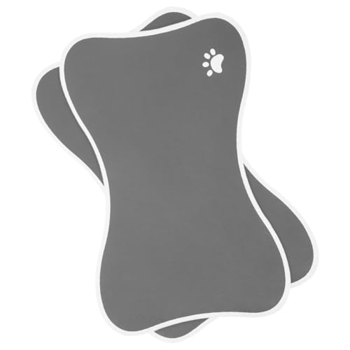VANZACK 2 Stück Futtermatte für Haustiere Napfmatte für Hund und Katze Kätzchenfuttermatte Futtermatte für kleine Haustiere Platzdeckchen zum Füttern von Welpen Pet-Food-Pad Pu Dunkelgrau von VANZACK