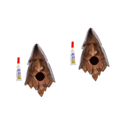 VANZACK 2 Stück Hängendes Resin Vogelhaus mit Gesichtsmotiv für Garten und Terrasse Vogelbeobachtung und Fütterung VANZACK 2 Stück Hängendes Resin Vogelhaus mit Gesichtsmotiv für Garten und Terrasse Vogelbeobachtung und Fütterung von VANZACK