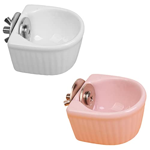 VANZACK 2 Stück Hamsterschale aus Keramik pet Water Bowl pet Food Container Hamster Futter Schüssel generische Heimtierbedarfsartikel Fütterung Futterbehälter Futternapf für Haustiere Weiß von VANZACK