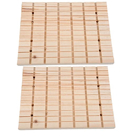 VANZACK 2 Stück Hasenmühlendeck Kaninchenställe kratzplatte Kaninchen Kratzbrett für Kleintiere Hasen zubehör hasenzubehör Klauenschleifpad Kratzplatte für kleine Haustiere Holz Yellow von VANZACK