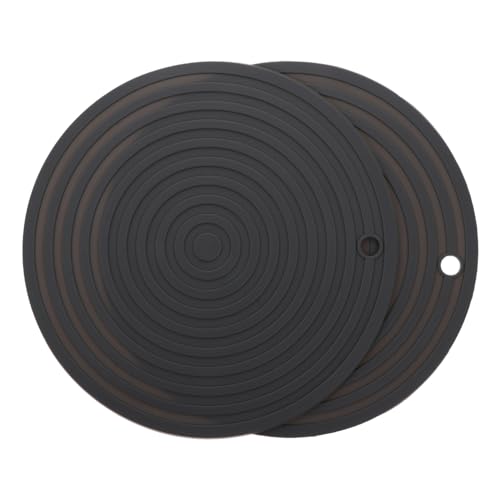 VANZACK 2 Stücke Haustier Matten Für Boden Silikon Lebensmittel Schüssel Pad Hitzebeständige Tischset Gericht Matte Küche Pad Runde Schüssel von VANZACK