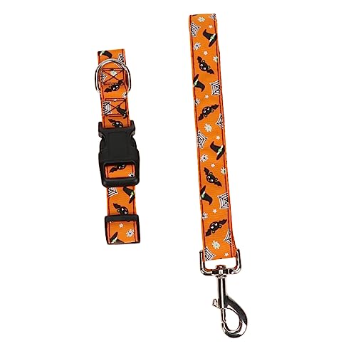 VANZACK 2 Stück Haustierhalsband Dog Halloween Costume Dog Costume Halloween hundekostüme Halloween pet Supplies klein Schild groß Hundehalsband Leine Fledermaus Kostüm Kragen Stoff Orange von VANZACK