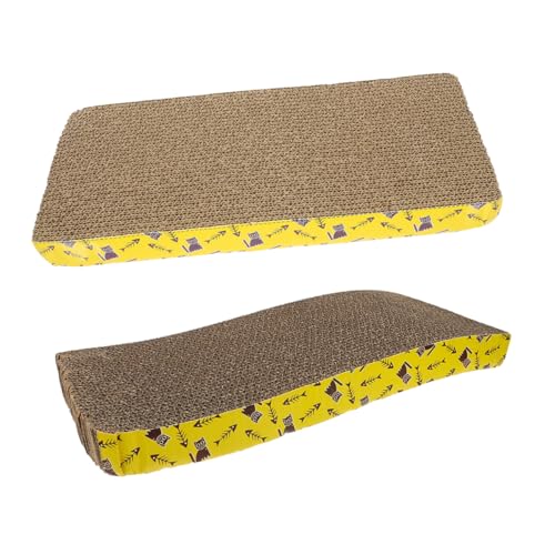 VANZACK 2 Stück Katzen Kratzbrett aus Wellpappe Kratzspielzeug für Katzen Kratzpad mit Form und Flacher Form zur Krallenpflege und Möbel Schutz VANZACK 2 Stück Katzen Kratzbrett aus Wellpappe Kratzspielzeug für Katzen Kratzpad mit Form und Flacher Form zur Krallenpflege und Möbel Schutz von VANZACK