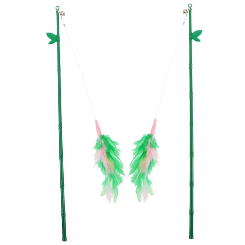 VANZACK 2 Stück Katzen-Teaser drinnen lustig Zauberstab Interactive cat Toy Plush Toy spielsachen für Katzen Playtime Neckereistab für Katze Angelrute für Katzen pp Green VANZACK 2 Stück Katzen-Teaser drinnen lustig Zauberstab Interactive cat Toy Plush Toy spielsachen für Katzen Playtime Neckereistab für Katze Angelrute für Katzen pp Green von VANZACK