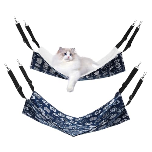 VANZACK 2 Stück Katzenhängematte Verstellbare Hängematte für Katzen Langlebiges und Gemütliches Katzenbett für Käfige und Innenräume mit Warmem Fleece VANZACK 2 Stück Katzenhängematte Verstellbare Hängematte für Katzen Langlebiges und Gemütliches Katzenbett für Käfige und Innenräume mit Warmem Fleece von VANZACK