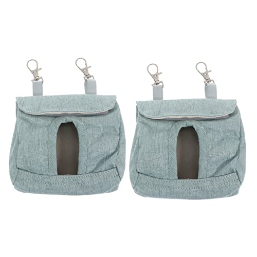 VANZACK 2 Stück Kleidersack Kleiner Haustierbehälter Futterautomat Für Haustierkäfige Meerschweinchen Tasche Käfigfutterspender Für Kaninchen Kleiner Futterautomat Stoff Blue von VANZACK