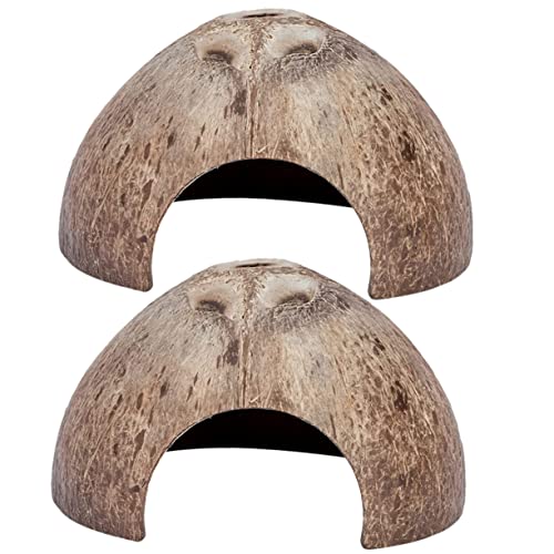 VANZACK 2 Stücke Reptil Hideout Dekorationen Coconut Shell Für Reptilien von VANZACK