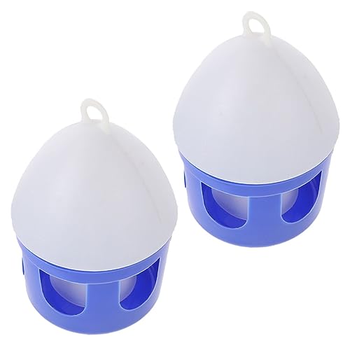 VANZACK 2 Stück Taubenkessel tränkebecken wasserbecken Taubenwassertränke Taubenhaus Taubenbedarf Taubenfutter und Taubenzufuhr Blau groß Trinker Vogelwasserer Wasserspender für Tauben PVC von VANZACK