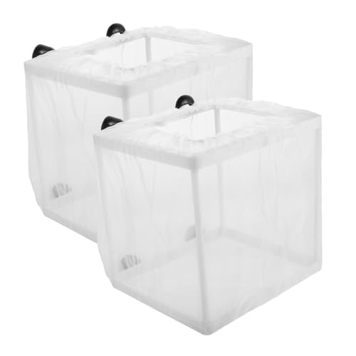 VANZACK 2 Stück Teiliges Aquarium Zuchtbox mit Mesh Netz Transparente Fischaufzucht Isolierbox für Kleine Fische und Garnelen Sichere Brutumgebung Einfache Beobachtung und Erhöhte von VANZACK