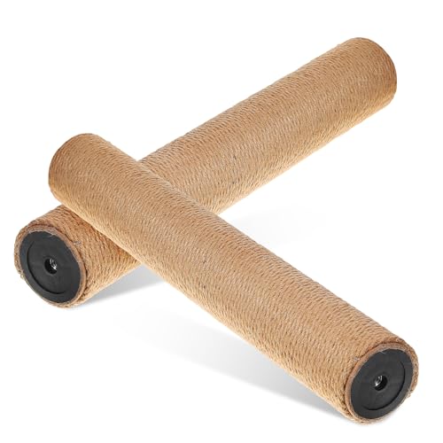 VANZACK 2 Stück Teiliges Jute Kratzsäulen Stehender Ersatz Kratzpfosten für Indoor Katzen Robust Einfach zu Montieren Fördert Gesundes Kratzverhalten von VANZACK