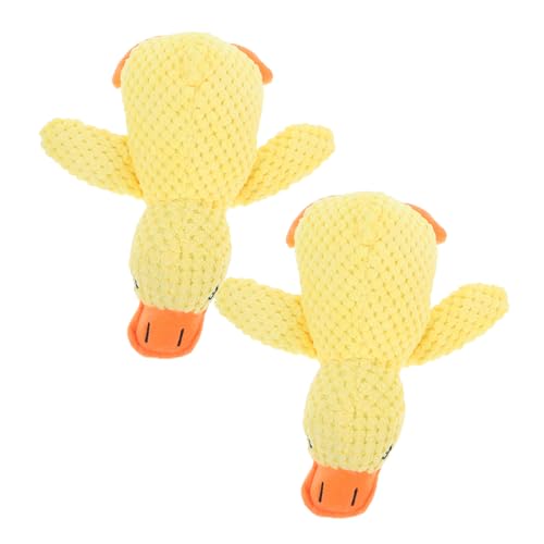 VANZACK 2 Stück Teiliges Quietschspielzeug für Kleine Hunde Gelbes Enten Design Robustes Kauresistentes Hundespielzeug mit Sound Fördert Spielerisches Training und Natürliche von VANZACK