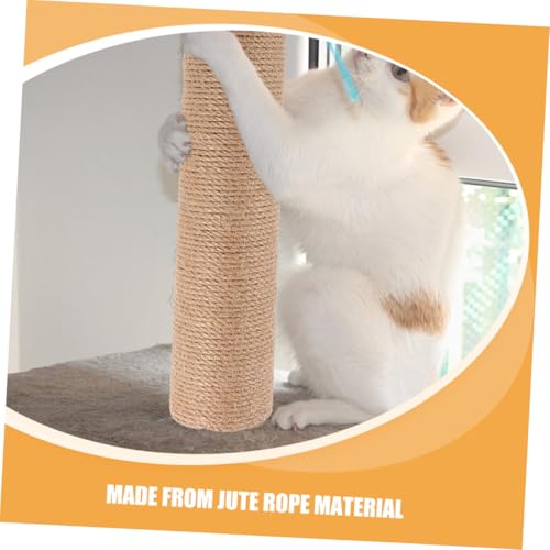 VANZACK 2 Stück Teiliges Sisal Kratzpfosten Ersatzteile für Katzenkratzbaum Vertikaler Stabiler Kratzbaum Zubehör DIY Zusammenbau Platzsparend für Indoor Katzen Hoch von VANZACK