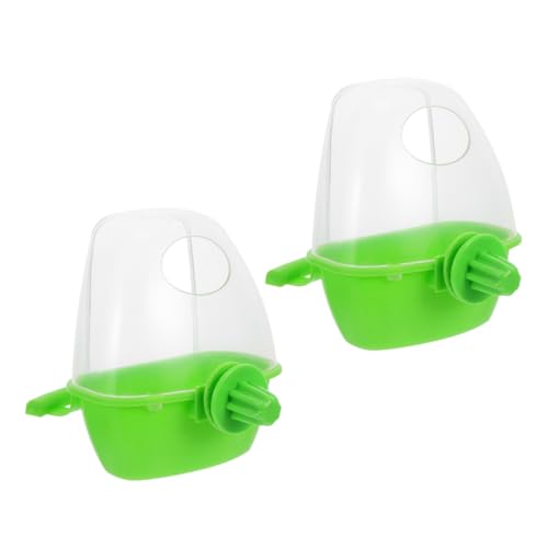 VANZACK 2 Stück Vogelfutterbox Vogelkäfig Zum Aufhängen Hirse Käfige Vogel Für Käfig Vogelhäuschen Mit Papageienfutter Für Käfig Fressnäpfe Für Papageien Futterspender Plastik Green von VANZACK