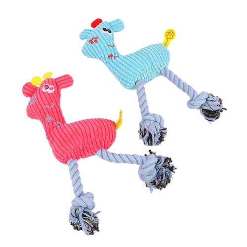 VANZACK 2stücke Quietschspielzeug Für Hunde Cartoon-rehkitz-Form Kauspielzeug Beißschutzspielzeug Plüsch-soundspielzeug Haustier-Spielzeug Soundspielzeug Zum Spielen Und Trainieren von VANZACK