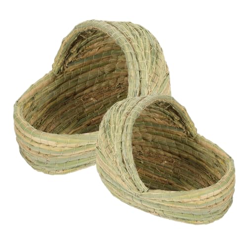 VANZACK 2 Stücke Woven Nest für Kleintiere Handgewebtes Hühnernest Schlappenform für Kaninchen Meerschweinchen und Kleine Haustiere Gemütlich und Pflegeleicht VANZACK 2 Stücke Woven Nest für Kleintiere Handgewebtes Hühnernest Schlappenform für Kaninchen Meerschweinchen und Kleine Haustiere Gemütlich und Pflegeleicht von VANZACK