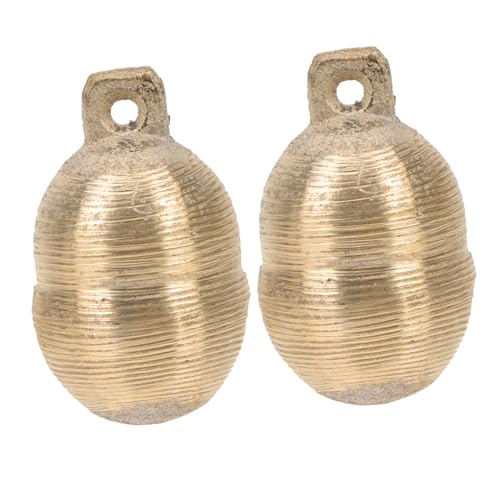 VANZACK 2 Stücke kupferne Glocke kuhglocke Cattle Bell Tierglocke für Pferde Tierglocke für Kuh Tierklingelset für Welpen Glocken Glocke für Hund Hundehalsband Glocke Messing Golden von VANZACK