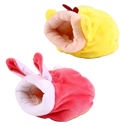 VANZACK 2 Teiliges Warmes Nest Set Höhle Kleine Plüschverstecke Kuschelsack Für Meerschweinchen Nestbett Kleine Haustierhütte Gehege Hamster Hängematte Bett Meerschweinchen von VANZACK