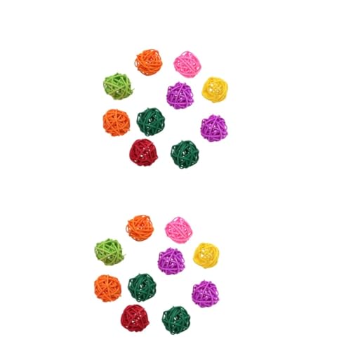 VANZACK 2 Sets Papagei Spielzeug Rattan Für Vögel Weidenzweig Vogel Spielzeug Kleintier Kauspielzeug Vogelkäfig Hängen 10 Stück * 2 von VANZACK