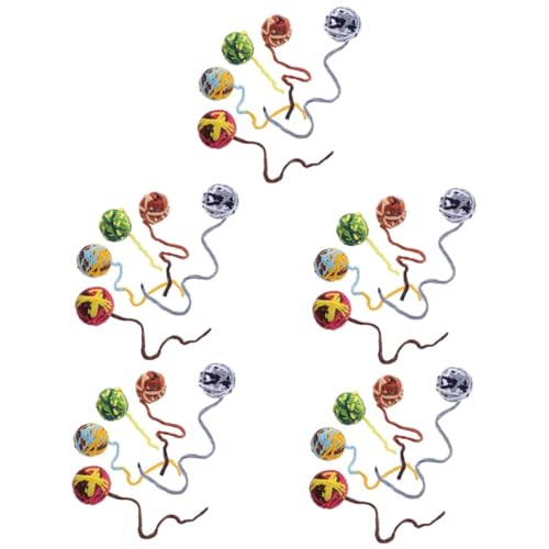 VANZACK 25 STK Katze Wolle Ball Spielzeug Katzenbälle Kratzen Spielzeug Für Schwanzkatzen Interaktives Katzenspielzeug Kätzchen-Ball-Spielzeug Beissen Garn Haustierzubehör von VANZACK