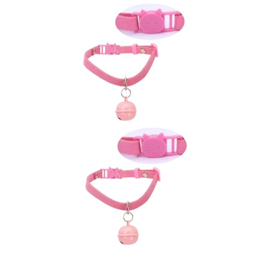 VANZACK 2St Katzenhalsband Katzenzubehör Haustier Wanderzubehör Hundehalsband klein Halsband für Katzen-Spaziergänge Halsband in zartem Rosa Welpe Kragen die Katze Katzenglocke von VANZACK