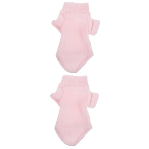 VANZACK 2St Kleidung für haarlose Katzen Kostüm Outfits Katzenkleidung Welpenkleidung Kleidung für Hunde verdicken Hundekleidung zweibeinige Kleidung Mantel Haustierkleidung Samt Rosa von VANZACK