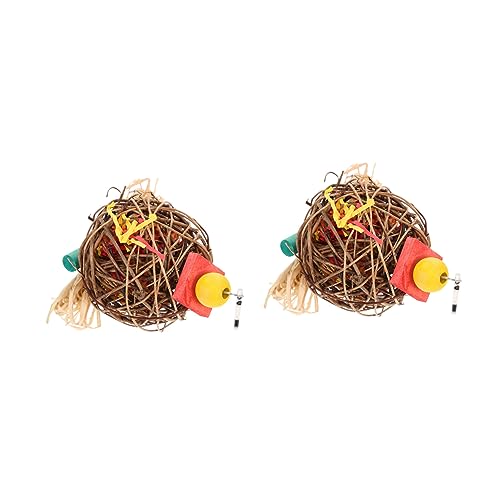 VANZACK 2St Papagei Spielzeug Vogel hängendes Kauspielzeug Vögel, die Spielzeug Schleifen vogelkäfig zubehör vogelzubehör für käfig Spielzeuge Vogelspielzeug Rattanball-Kauspielzeug kauen VANZACK 2St Papagei Spielzeug Vogel hängendes Kauspielzeug Vögel, die Spielzeug Schleifen vogelkäfig zubehör vogelzubehör für käfig Spielzeuge Vogelspielzeug Rattanball-Kauspielzeug kauen von VANZACK