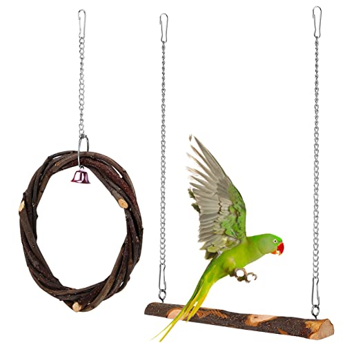 VANZACK Natürliche Holz Vogel Schaukel Papagei Spielzeug Vogel Schaukel Sitzstange für Nymphensittich Sittich VANZACK Natürliche Holz Vogel Schaukel Papagei Spielzeug Vogel Schaukel Sitzstange für Nymphensittich Sittich von VANZACK