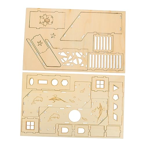 VANZACK 2Stücke Hamster Labyrinth Aktivitäts Tunnel Versteck für Kleintiere aus Sicherem Holz Abnehmbar für Zwerghamster und Langlebig von VANZACK