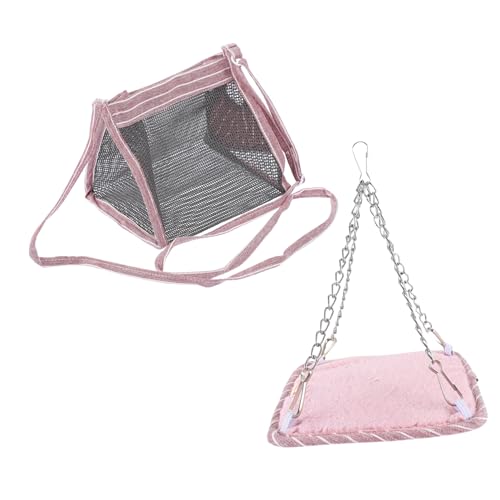 VANZACK 2Stücke Hamster Tragebeutel Mit Hängematte Atmungsaktiver Sling Bag Für Kleine Haustiere Für Ausflüge Mit Chinchillas Und Hamstern Netzbeutel Mit Hängematte von VANZACK