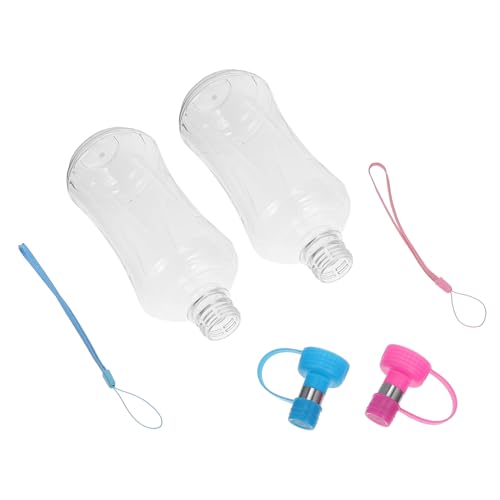 VANZACK 2stücke Tragbare Hundetrinkflasche Mit Wasserspender Für Hunde Und Katzen Auslaufsicher Für Reisen Und Blau Karabinerhaken von VANZACK
