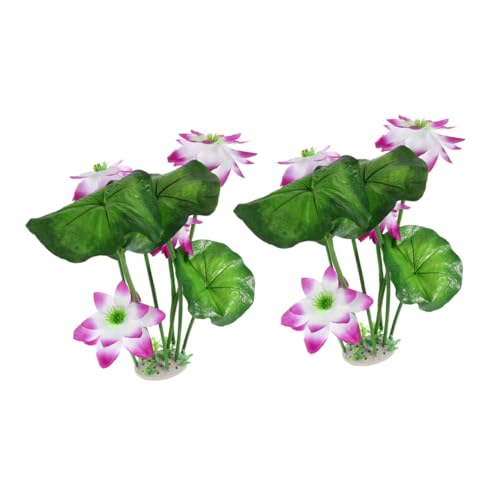 VANZACK 2Stücke Lotusblumen für Aquarien Dekoration aus Kunststoff mit Grünen Stängeln und Blättern für Heimtierbedarf und Unterwasserlandschaften VANZACK 2Stücke Lotusblumen für Aquarien Dekoration aus Kunststoff mit Grünen Stängeln und Blättern für Heimtierbedarf und Unterwasserlandschaften von VANZACK