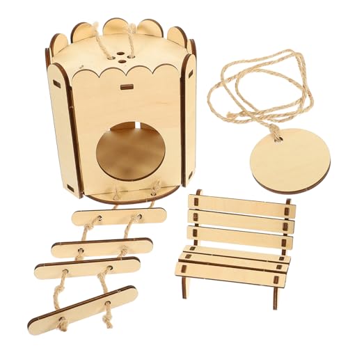 VANZACK Holz Hamster Spielzeug Set Haustier Möbel Selbst-Montage Nest Stuhl Für Meerschweinchen Chinchilla von VANZACK