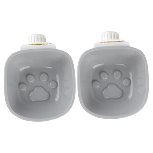 VANZACK 2 Stücke Käfig Montiert Katze Schüssel Kunststoff Pet Feeder Montage Sicher Material Grau von VANZACK