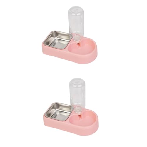 VANZACK 2st Gerichte Futterspender Für Hunde Futterspender Für Katzen Haustier-trinkwerkzeug Wassernapf Für Hunde Schüssel Lipgloss-Kits Essen Automatischer Trinkbrunnen Rosa Lebensmittel von VANZACK