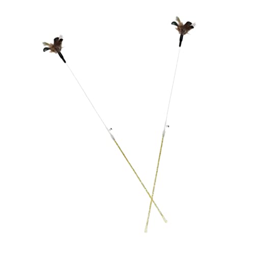 VANZACK 2stücke Katzenangel Spielzeug Interaktive Teaser Stäbe Mit Federn Für Kätzchen Hochwertiges Langlebiges Katzenspielzeug Für Spaß Und Bewegung Bindung Zwischen Mensch Und Tier von VANZACK