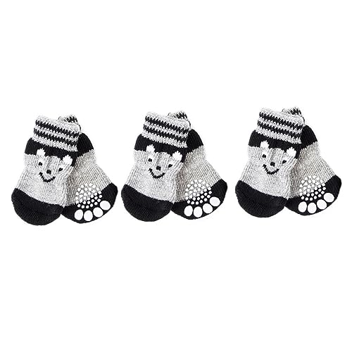 VANZACK 3paare Hundesocken Für Kleine Hunde rutschfeste Warme Und Bequeme Pfotenschutz-socken Für Innenbereich Mit Bärenmotiv Verhindert Kratzer Böden Und Möbeln VANZACK 3paare Hundesocken Für Kleine Hunde rutschfeste Warme Und Bequeme Pfotenschutz-socken Für Innenbereich Mit Bärenmotiv Verhindert Kratzer Böden Und Möbeln von VANZACK