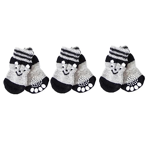 VANZACK 3 Paare Kutschbaumeber Traktionskontrolle Socken Hundeschuhe für heiße Straßen Welpe Paws pfotenschutz Schuhe für hundepfoten Fußschlaufe für Haustiere Haustier Strümpfe Baumwolle von VANZACK