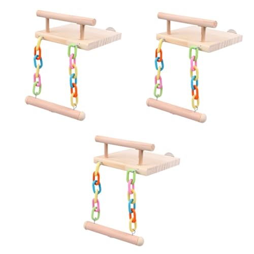 VANZACK 3 Stück Lustiges Papageien-schaukelspielzeug Aus Holz Vogelbeißspielzeug Für Nymphensittiche Sittiche Papageienspielzeug Schaukeldesign Sicheres Kauspielzeug Für Ziervögel von VANZACK