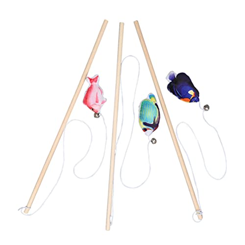 VANZACK 3 Stücke Tragbare Katzenminze Teaser Sticks mit Glöckchen Interaktives Katzenspielzeug für Kätzchen Fördert Gesundheit und Bewegung für Katzenspiel und Training von VANZACK