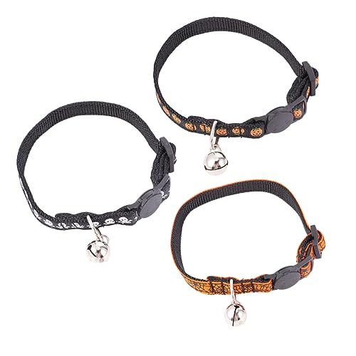 VANZACK 3 Stück Halloween-katzenglockenkragen Schnalle Katzenhalsband Mit Glocke Für Katzen Halloween- Stichworte Name Schild Katzenhalsbänder Plaudern Tuch VANZACK 3 Stück Halloween-katzenglockenkragen Schnalle Katzenhalsband Mit Glocke Für Katzen Halloween- Stichworte Name Schild Katzenhalsbänder Plaudern Tuch von VANZACK